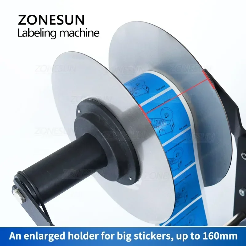 Imagem -04 - Zonesun Máquina de Rotulagem Garrafa Redonda 160 mm Largura Etiqueta Elétrica Garrafa de Plástico Jar Etiquetador Adesivo Pequena Produção Zs-tb16p