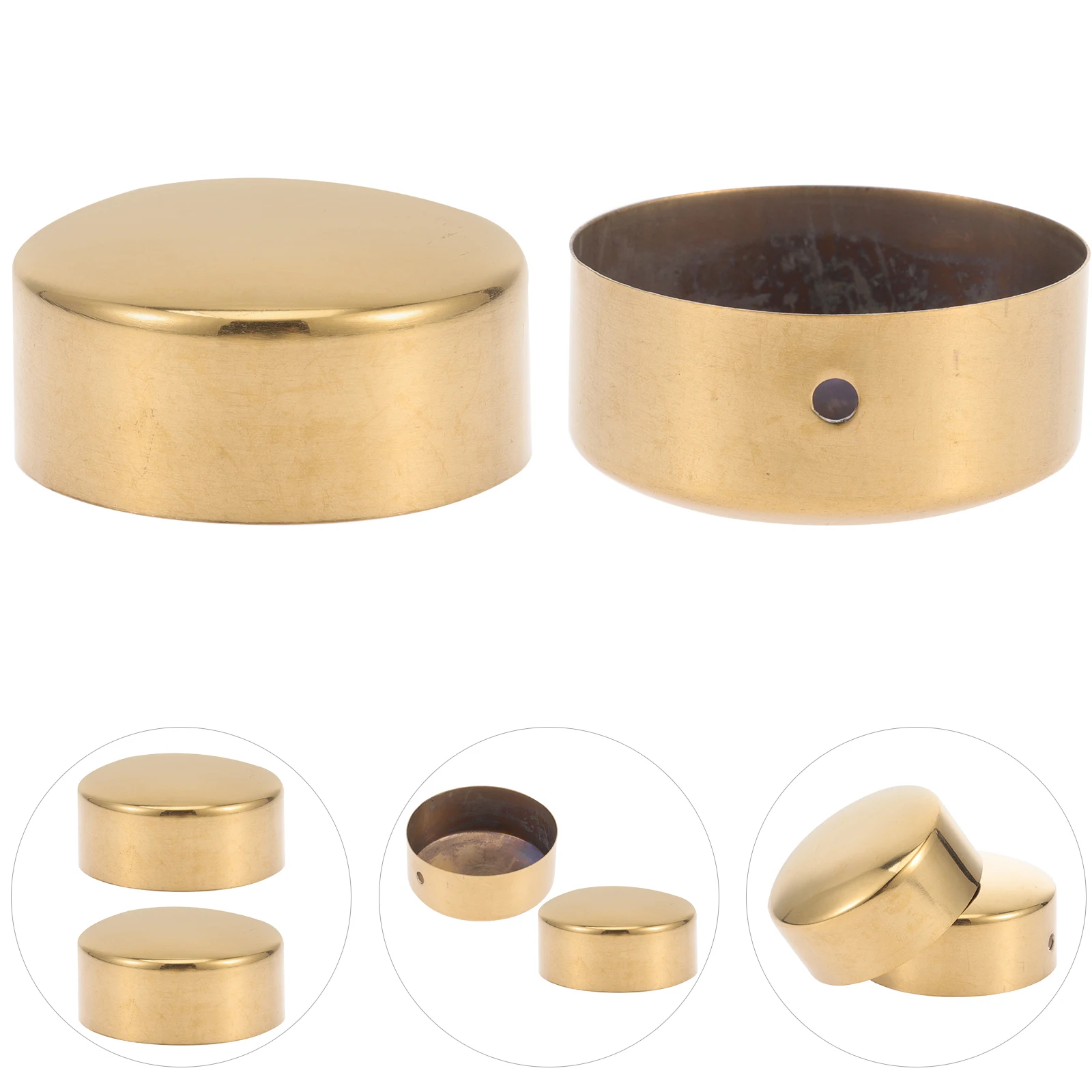 Tappi metallici per corrimano in acciaio inossidabile da 2 pezzi per fori rotondi Raccordi per tubi durevoli Protezioni per tubi per ringhiere in legno da esterno