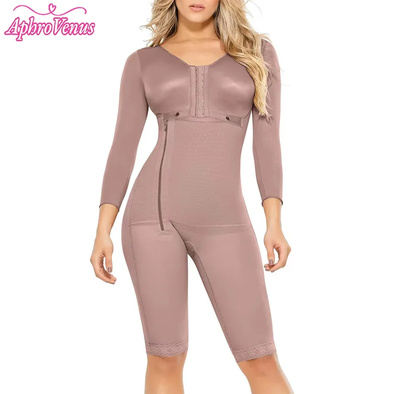 Fajas Girdles Colombian Shaper Full Body Shapewear Post Surgery Postpartum Corset Long Sleeve Abdomen Control Women Bodysuit