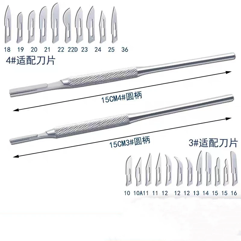 Stainless Steel Dental Scalpel Handle Blade Handle Curved/Straight for 3# 4# Blade Oral Surgical Tool view 4
