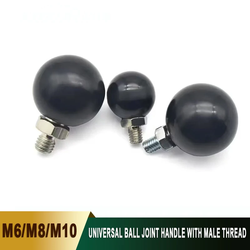 

1-5Pcs M6/M8/M10 Steel External Thread Rotating Ball Knob Handle Universal Joint for Industrial Equipment or Machinery Control
