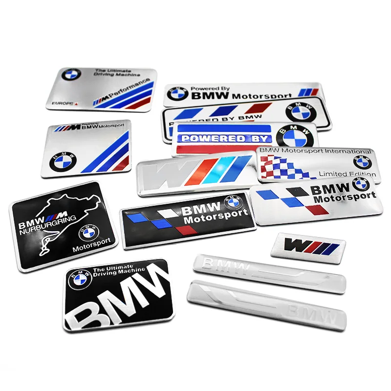 Pegatina Decorativa 3D de Aluminio para Carrocería de BMW E46 E36 G20 E90 E60 F30 F10 E39 X1 M Performance, Accesorios para Decoración del Maletero