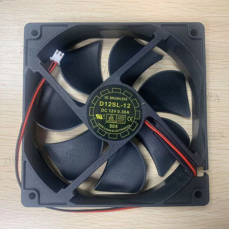 S New for YATE LOON D12SL-12 DC12V 0.30A 2-Pin Silent Cooling Fan#QW