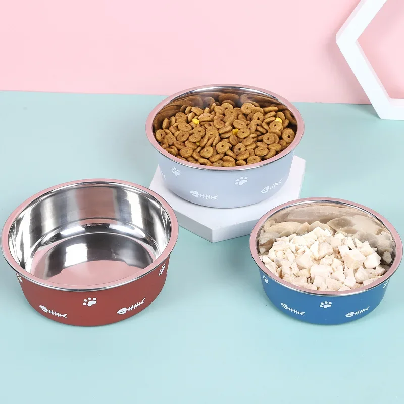 Stainless Steel Pet Feeders Non-slip Dog Bowls For Small Medium Large Dogs Pet Cat Feeder Bowls And Drinkers Dogs Accessories