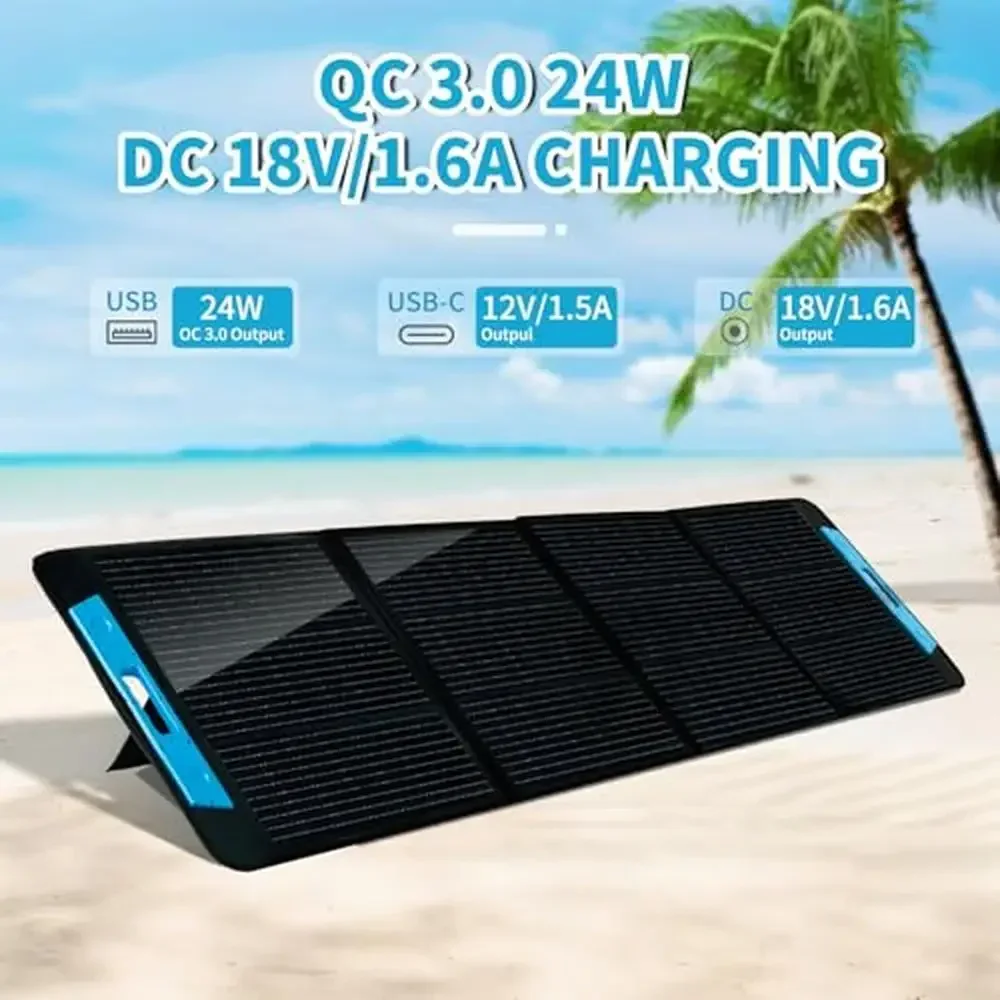 For Foldable Solar Charger Kit 200W IP65 Water-Resistant Power Station XT60  Connector Outdoor Portable Panel Support Fast