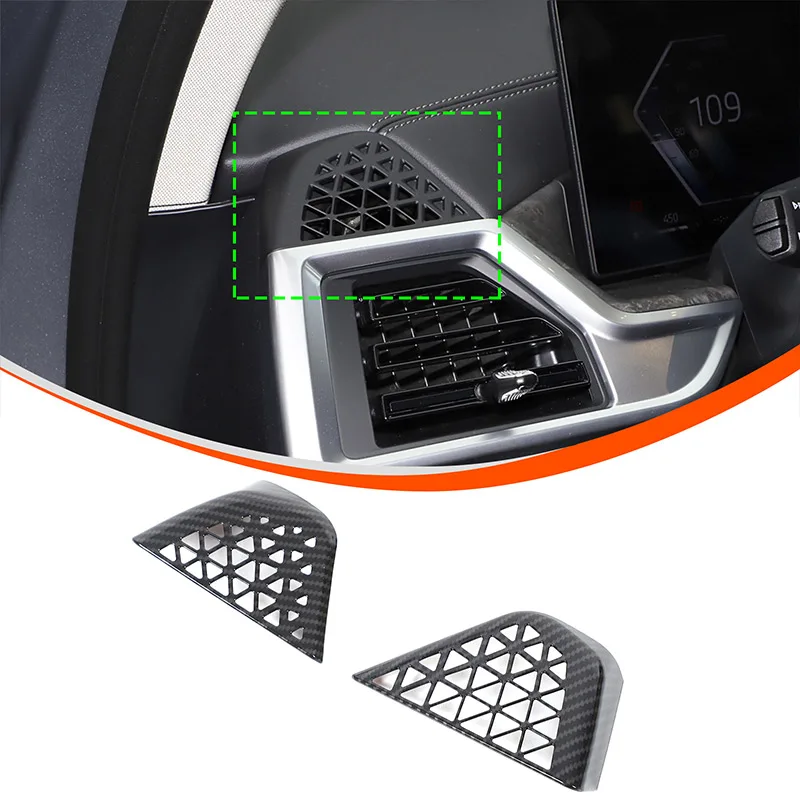 Für BMW X5 X6 X7 G05 G06 G07 2023-2025 ABS Carbon Faser Auto Dashboard Seite Air Outlet dekorative Rahmen Aufkleber Auto Zubehör