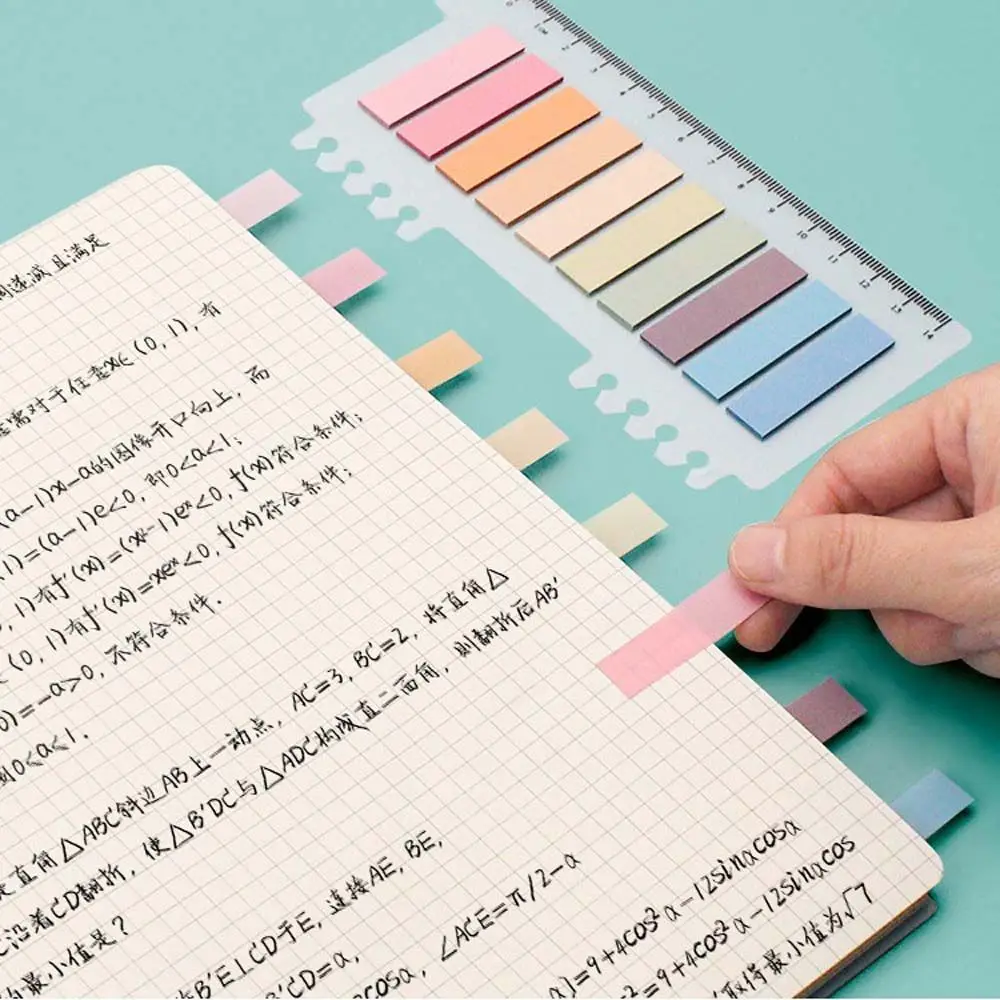 200Pccs Writable Color Sticky Note Self-Adhesive Small Paper Bookmarks Student Writing Pads Bookmark Marker