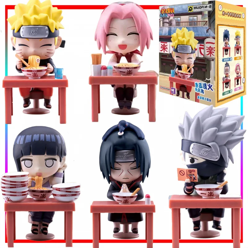 Naruto Ramen Series Blind Box Cartoon Uzumaki Naruto Mystery Box QVersion Desktop Ornament Anime Periferico Marchio congiunto ufficiale