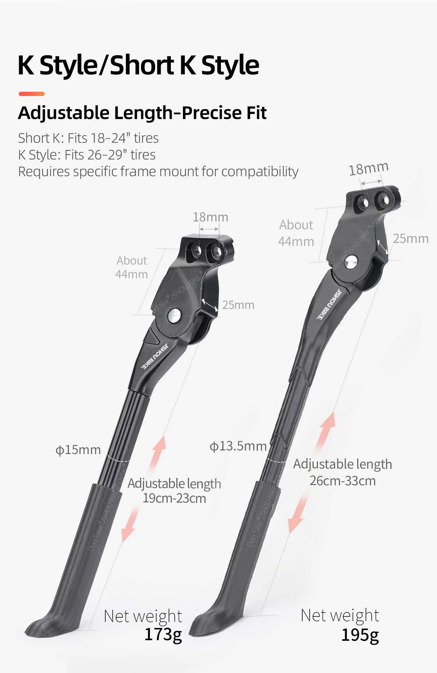 JSHOUBIKE 451-700C 18-29 Zoll Verstellbarer Fahrradständer aus Aluminiumlegierung für GIANT ATX XTC MARIN TREK Fahrradteile – Detail 11