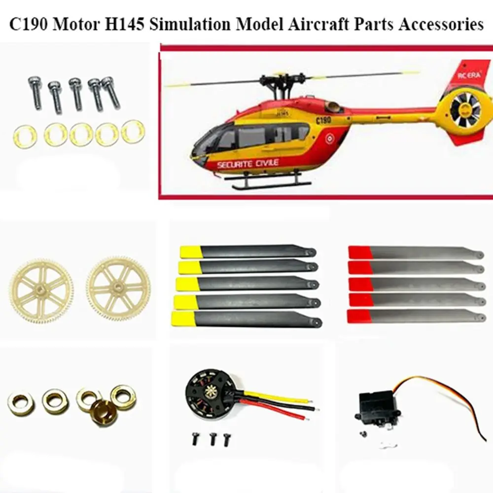 

Universal Remote-controlled Helicopter Propeller Black DIY Aircraft Parts Accessories H145 Simulation Model C190 Motor