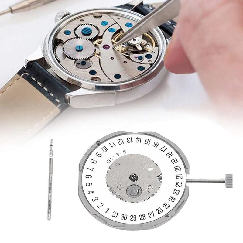 GM10/GM12 Watch Movement GM12 Six-Point Calendar+0Mm Three-Pin High-Precision Mechanical Watch Movement Replacement