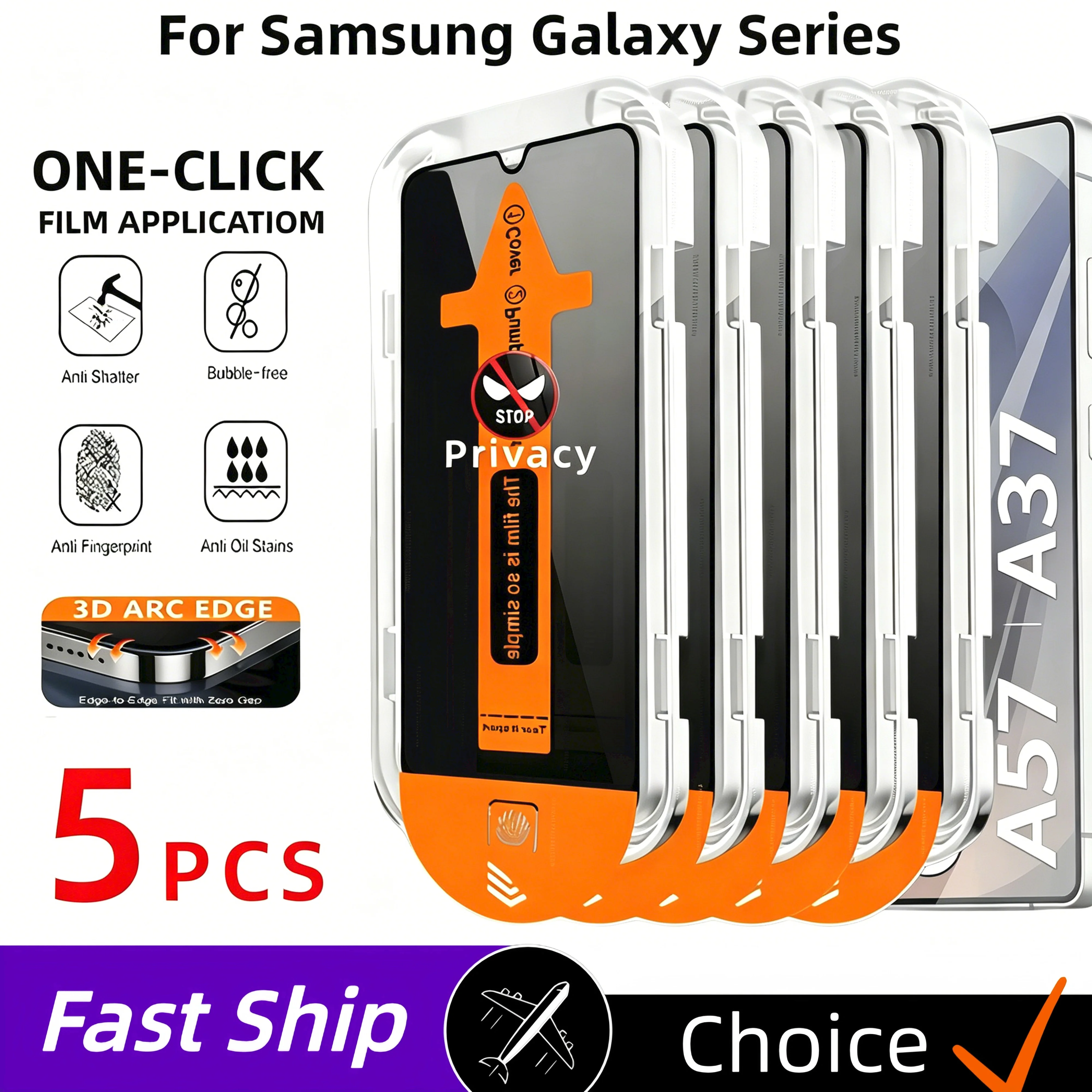 

5PCS For Samsung Galaxy A57 5G A37 S26 S25 S24 Ultra A56 A55 A54 A17 A16 A07 A06 A05S Easy Install Privacy HD Protective Film