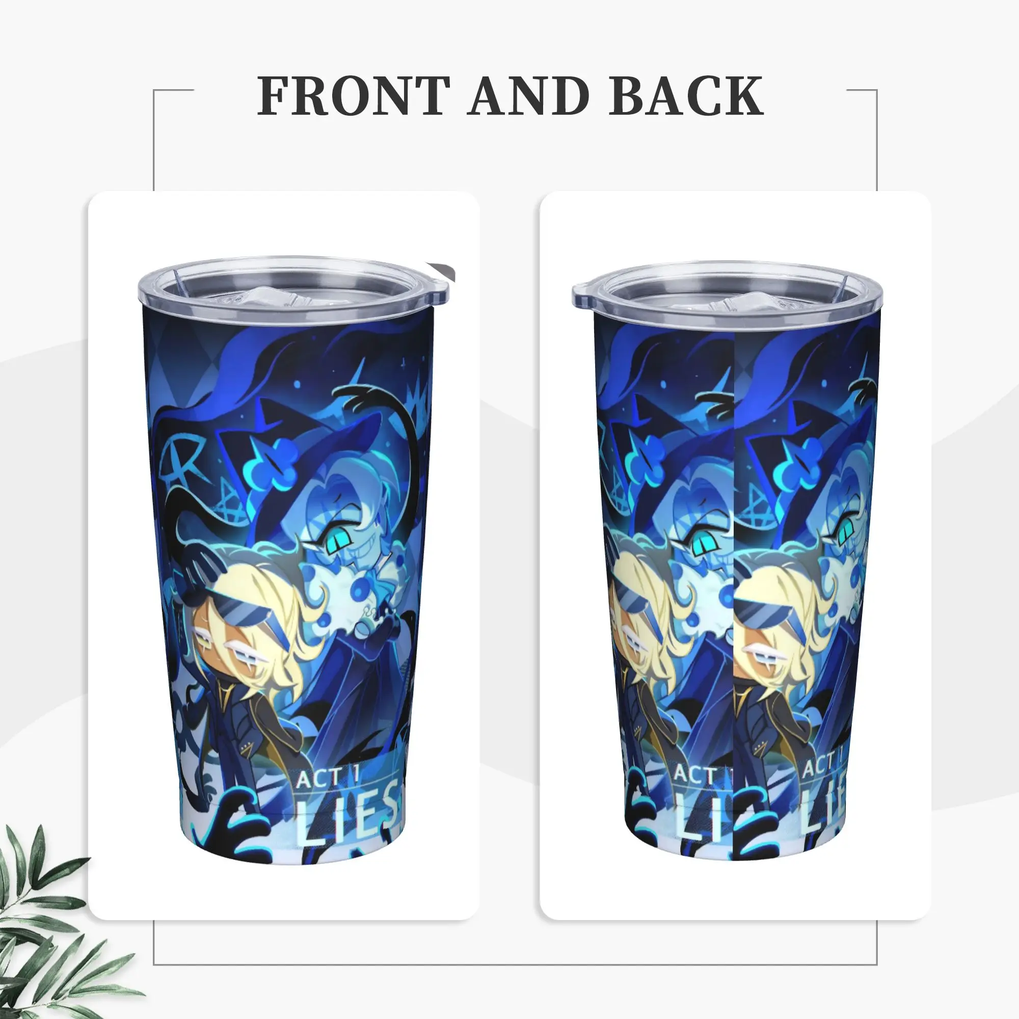 Shadow Milk Cookie Run Kingdom Pure Vanilla Tumbler Vacuum Insulated CRK Game Coffee Cups Vacuum Flask Mugs Spill Proof, 20oz
