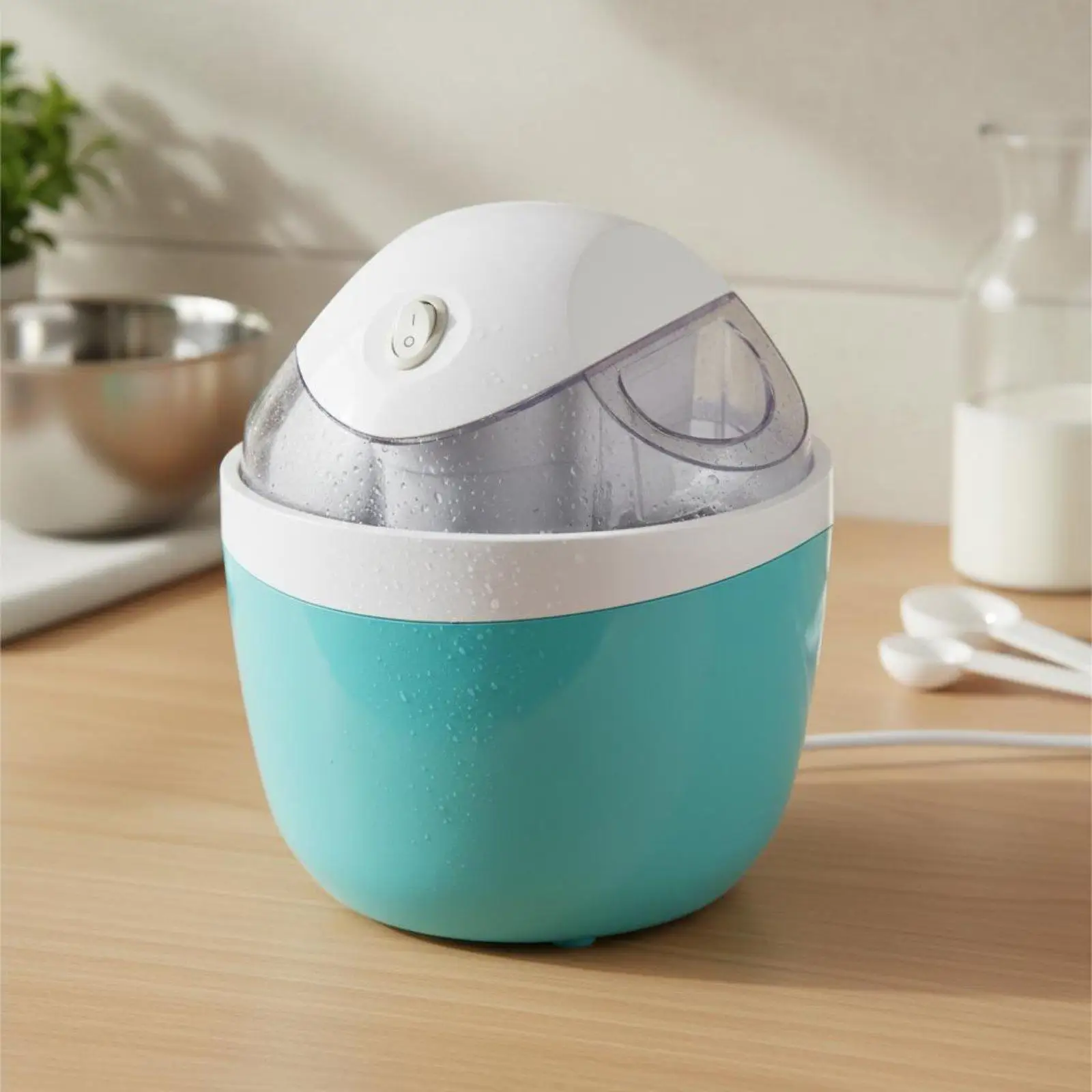 Automatic Ice Cream Maker Powered Ice Dessert Machine Child Lock Chilled Dessert Maker for Families, Kids, Home Kitchen