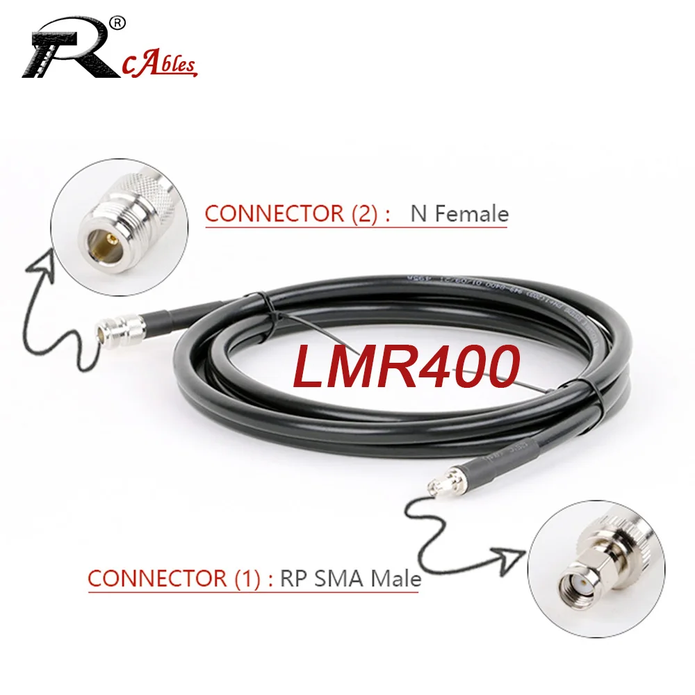 Treccia del ponticello di estensione coassiale del cavo 50 ohm RF del cavo LMR400 della femmina RP-SMA per il ripetitore del segnale del telefono dell'amplificatore cellulare di 4G LTE