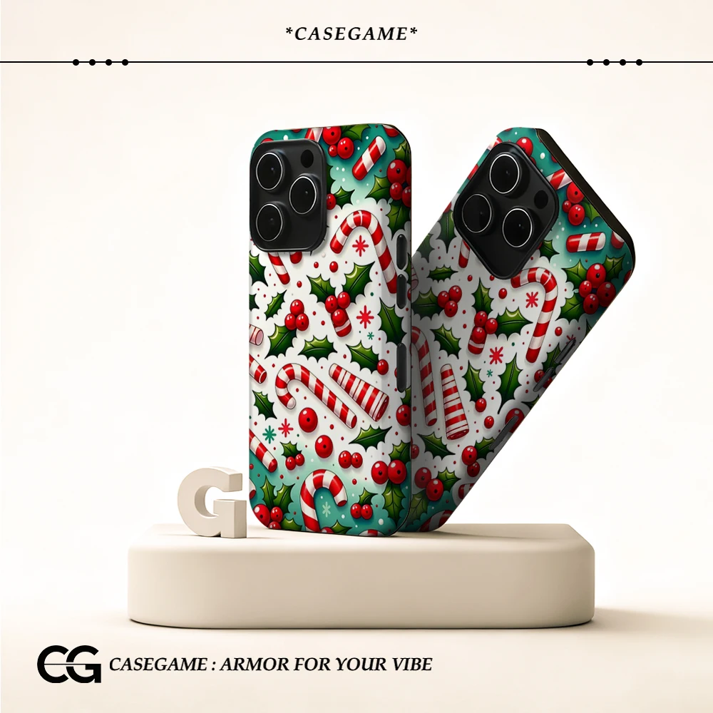 حافظة لهاتف آيفون 17 من Candy Cane Fun لهاتف آيفون 17 16 15 14 13 12 Pro Max Plus غطاء خلفي مزدوج الطبقة #2