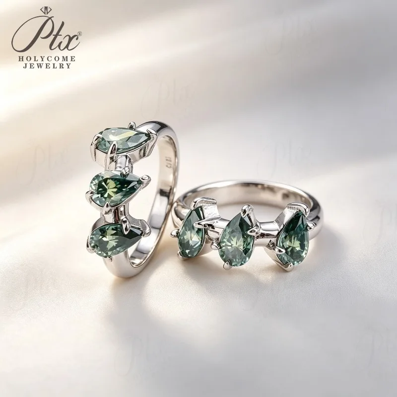Moissanite Earrings Pear Cut Cyan D Color VVS1 Clarity 925 Sterling Silver Charms Exquisite Banquet Daily Wear Jewelry for Women