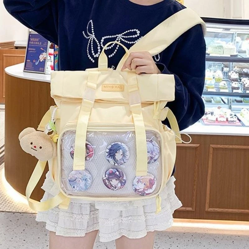 

A3PE Ita Bag Backpack Purse Clear Shoulder Bag Transparent School Bag Daypack Gifts
