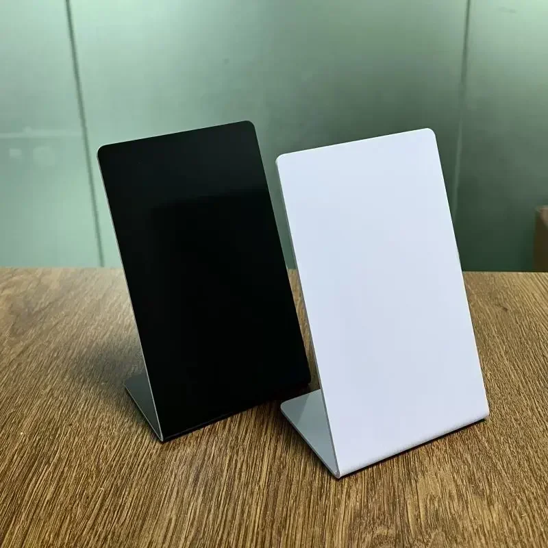 Programmable NFC Google Review Card Stand 13 56MHz NTAG215 Blank Pattern RFID Table Display Holder Black White