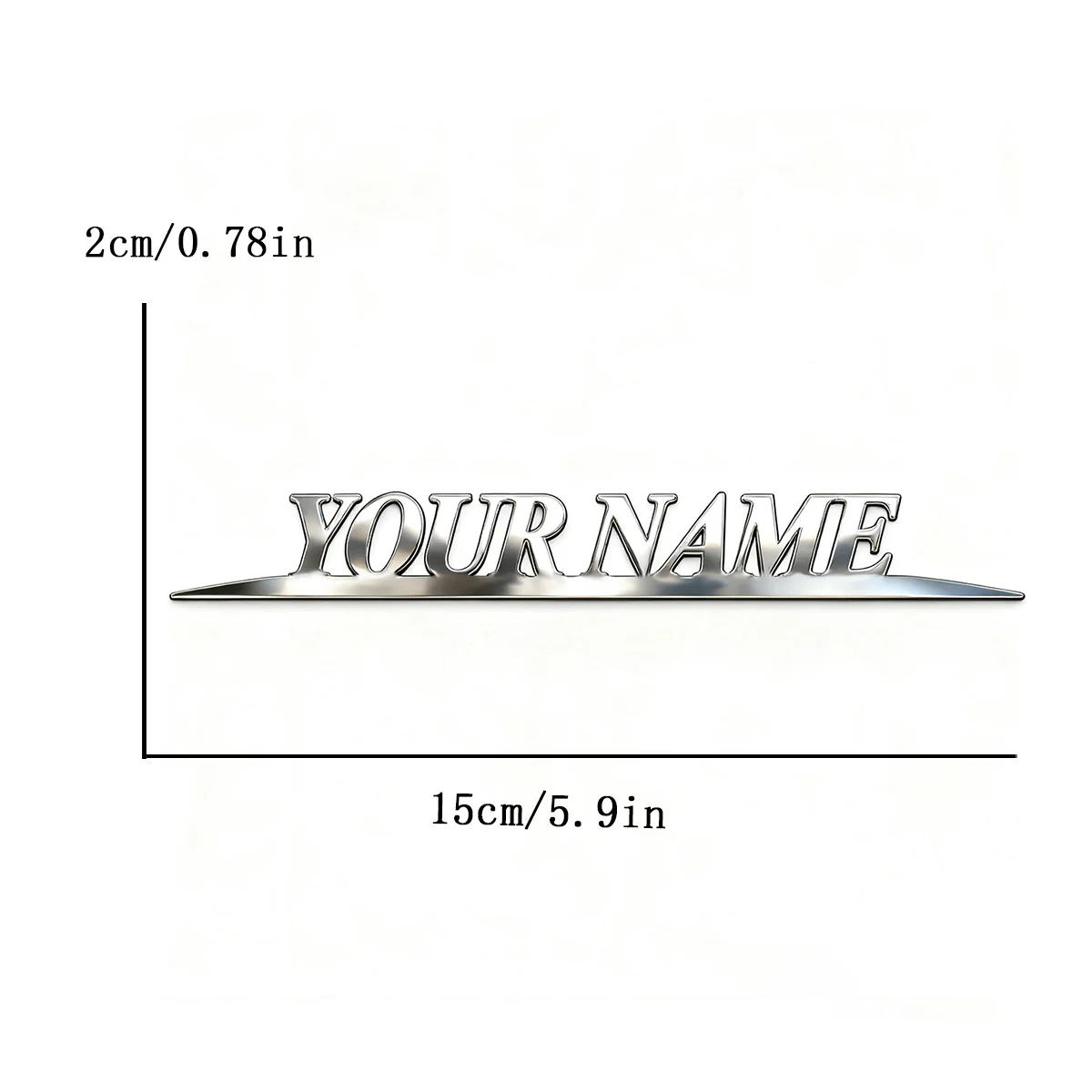 Metal Trendy YOUR NAME Stickers Custom Logo Applicable to Car Trunk, Fender and Rear Bumper, DIY Accessories Personalized Badge