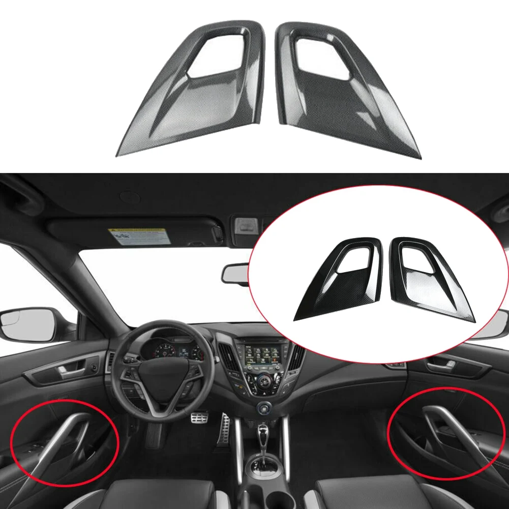 

Carbon Fiber Car Interior Door Armrest Pull Handle Protective Cover Trim for Hyundai Veloster 2011-2017 Accessories