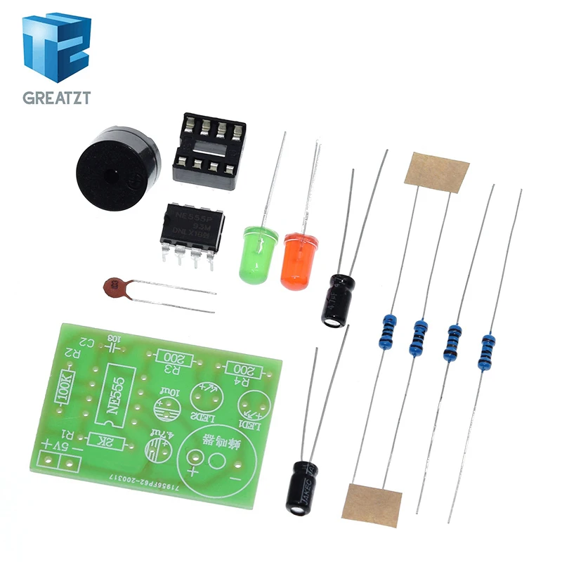 Kit Multivibrateur NE555 NE555P, Circuit à État Stable, Double Lampe Flash, Kit d'Apprentissage DIY pour Étudiants et Laboratoire, pour Arduino