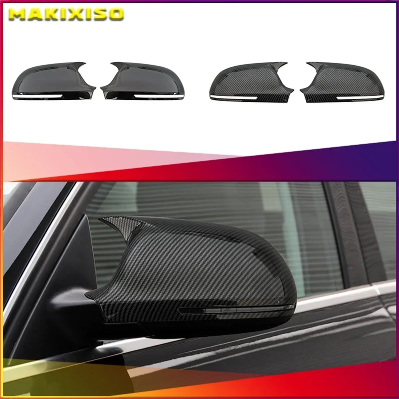 Für Audi A3 8P A4 A5 B8 2008-2009 ABS-Material Carbon-Optik Spiegelabdeckung Rückspiegel Seitenspiegelkappe S Line