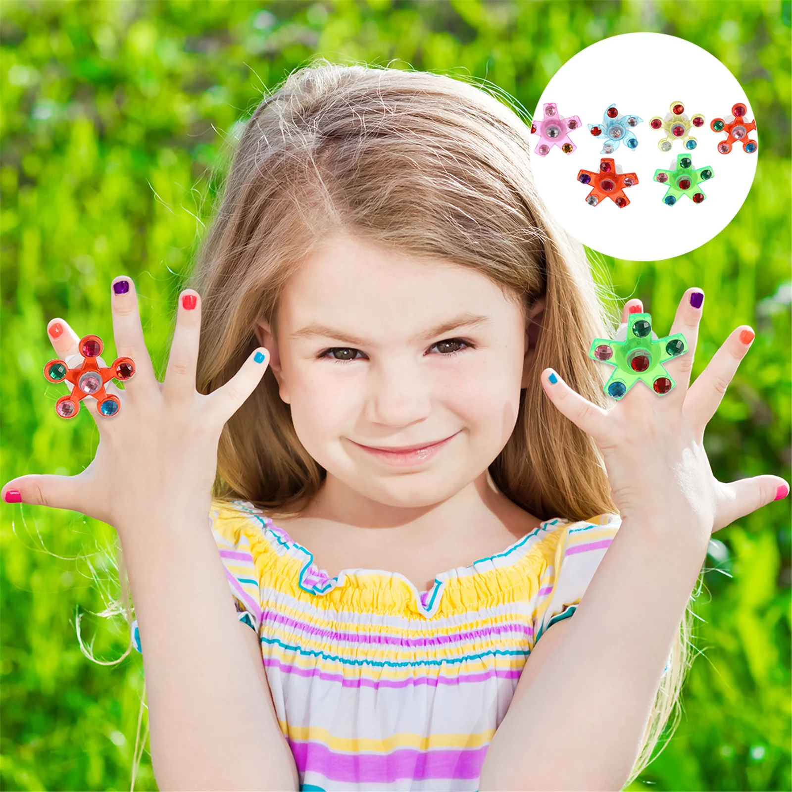 

6 Pcs Luminous Rings Glowing Cartoon Flashing Finger Rings Kids Child Party Favor Toys Beauty Hair Accessories