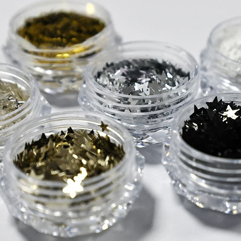 1Jar 1mm البسيطة تألق ستار مسمار بريق تألق مسمار الديكور صالون الأظافر تصميم لطيف الملحقات DIY مسمار الفن تصميم