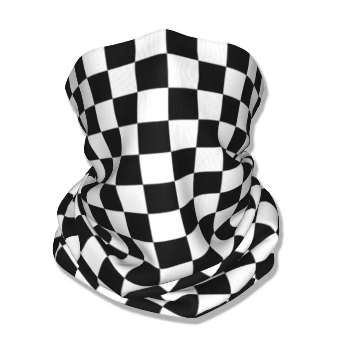 Colorful Geometric Checkered Black And White Bandana Neck Cover Printed Racing Moto Motorcycle Mask Scarf Multi-use Balaclava