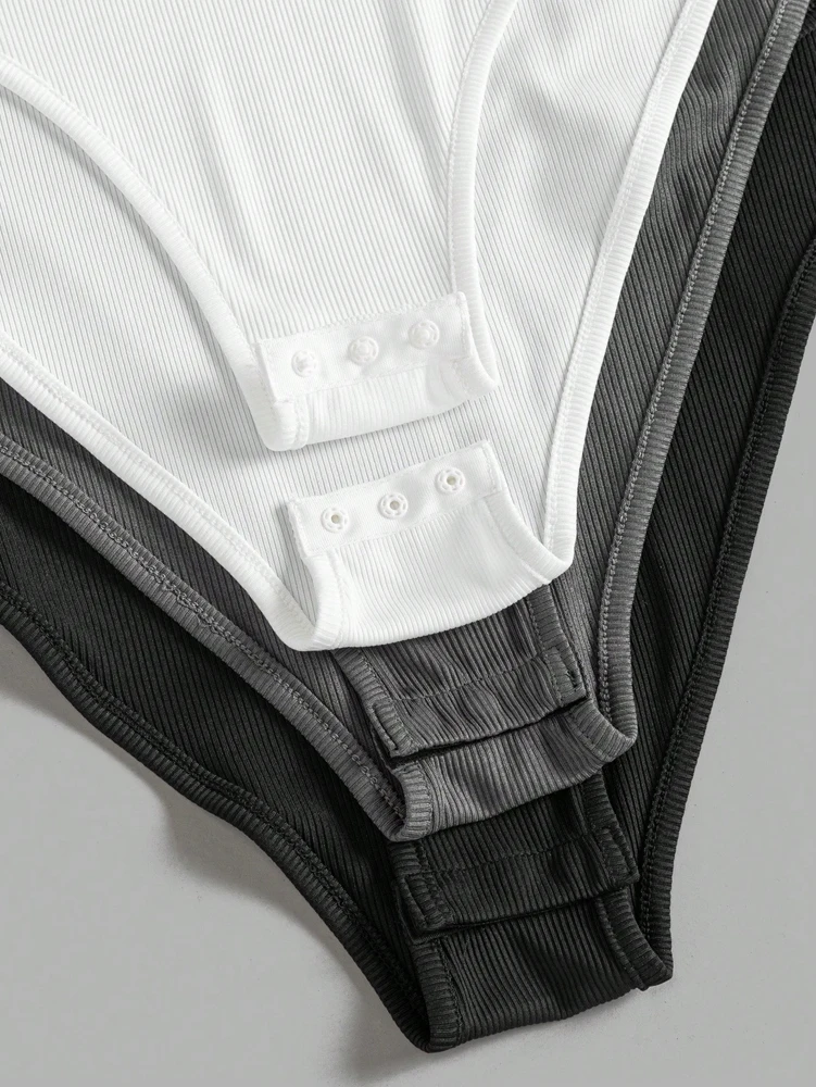 بذلة نسائية بمقاس كبير ورقبة دائرية وأكمام قصيرة (3 قطع) ملابس لليوجا بذلة رياضية للياقة البدنية في الهواء الطلق والشاطئ والصيف #5