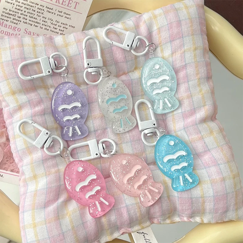 

Kawaii Taiyaki Keychain Cute Little Fish Keyring Lovely School Bag Pendant Earphone Case Hanging Decoration Couple Gifts
