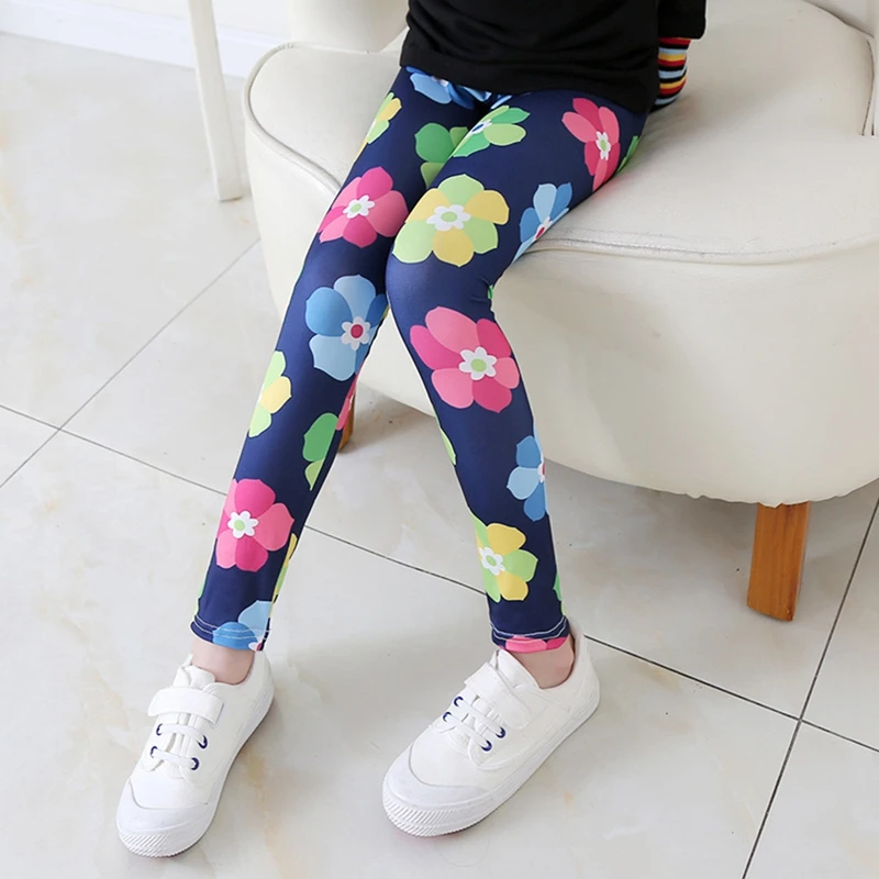 Kids Clothes Girl Legging Spring Autumn Baby Print Flower Pants Summer Children Stretch Slim Trousersfor Girls Boys 2-11 Years