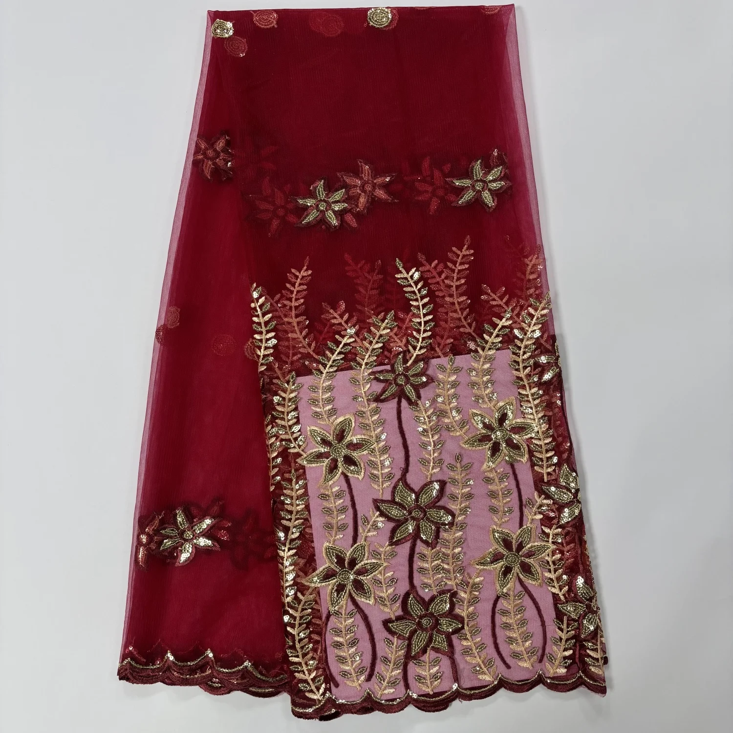 

Нигерийская кружевная ткань с блестками, 5 ярдов, высокое качество, африканское кружево, французский тюль, кружевная ткань с вышивкой и блестками для вечерние, свадебного платья