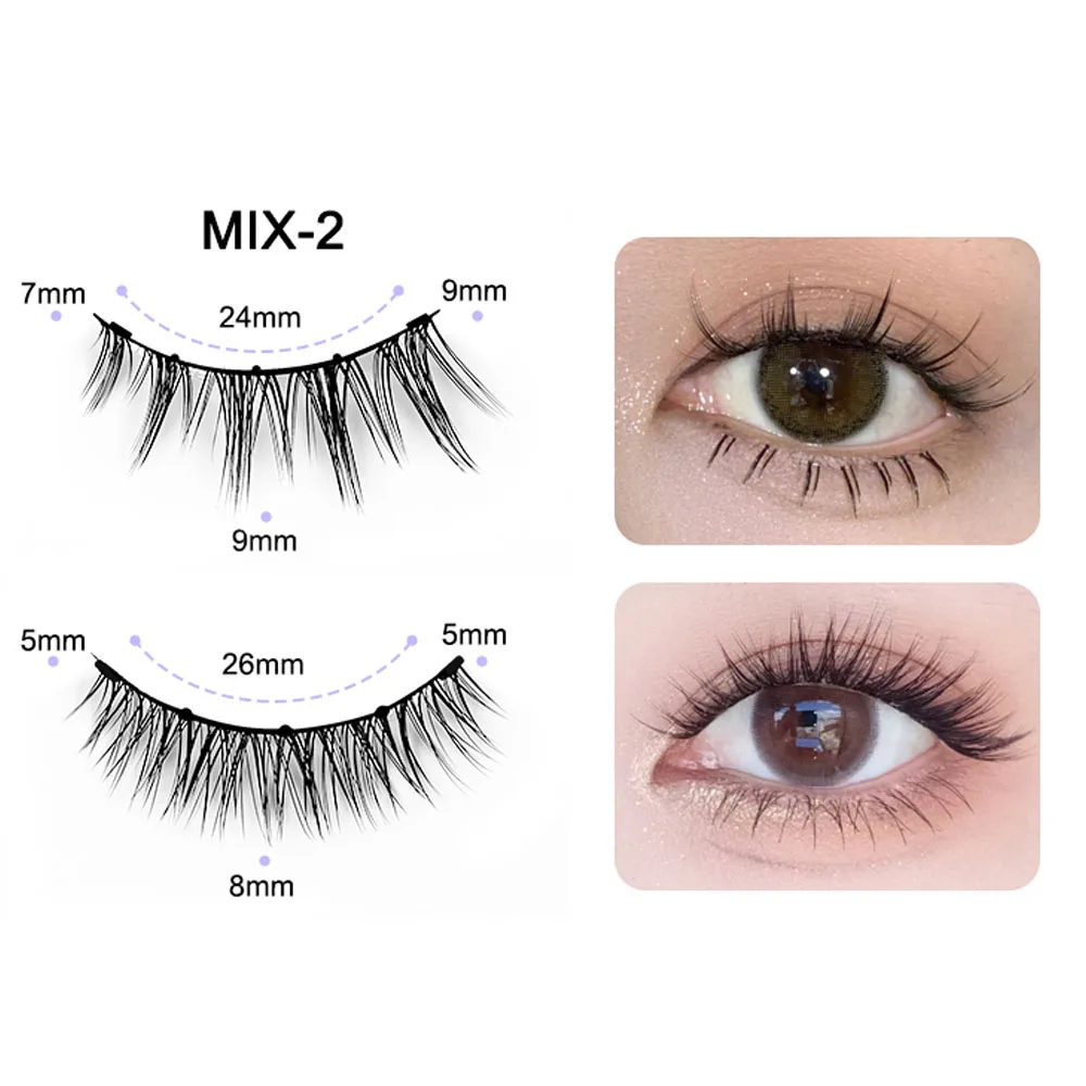 8pcs/pack Magnetic Eyelashes Kit Reusable 3D Magnetic Eyelashes Natural Look Easy To Wear Makeup Lashes Supplies For Women