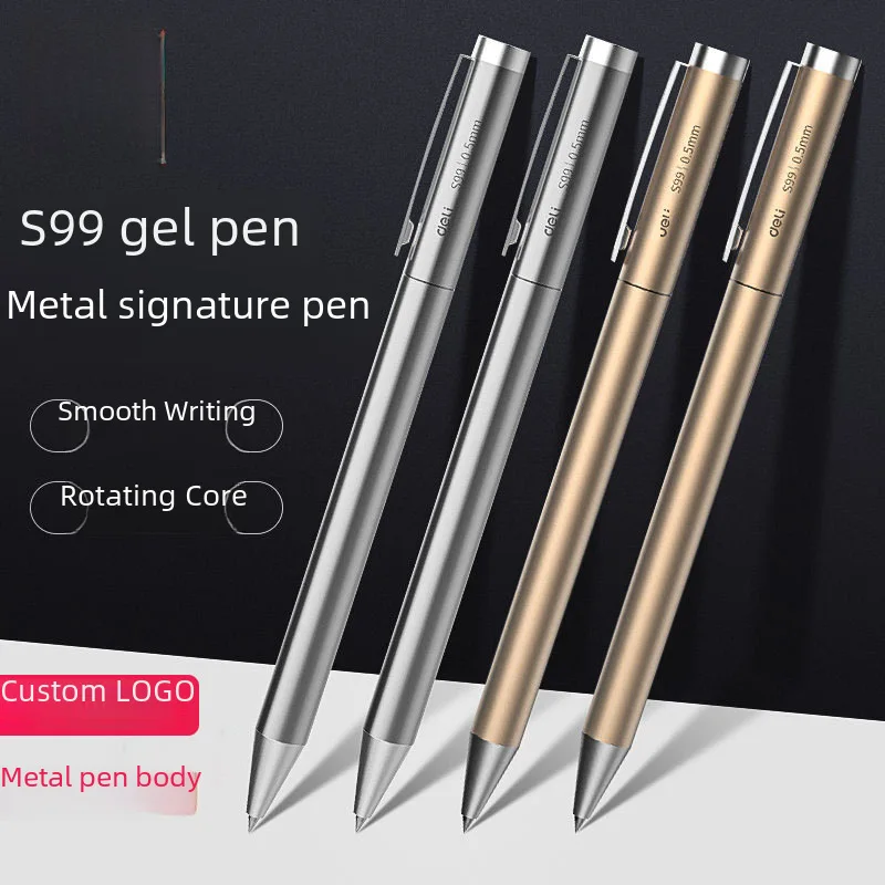 

gel pen 0.5mm sign pen bullet head rotary core silver champagne Single Box Wholesale Glass fountain pen Glass pen