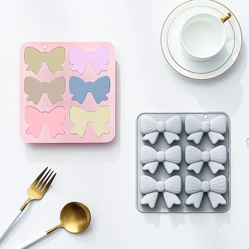 6 Cavities Bowknot Silicone Mold Mini Bow Chocolate Candy Mold DIY Cupcake Topper Cake Decorating Baking Pastry Tool view 5