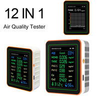12 In 1 Air Quality Monitor Temperature Humidity Meter 2.8inch TFT Color Screen Portable CO2 Monitor Carbon Dioxide Detector