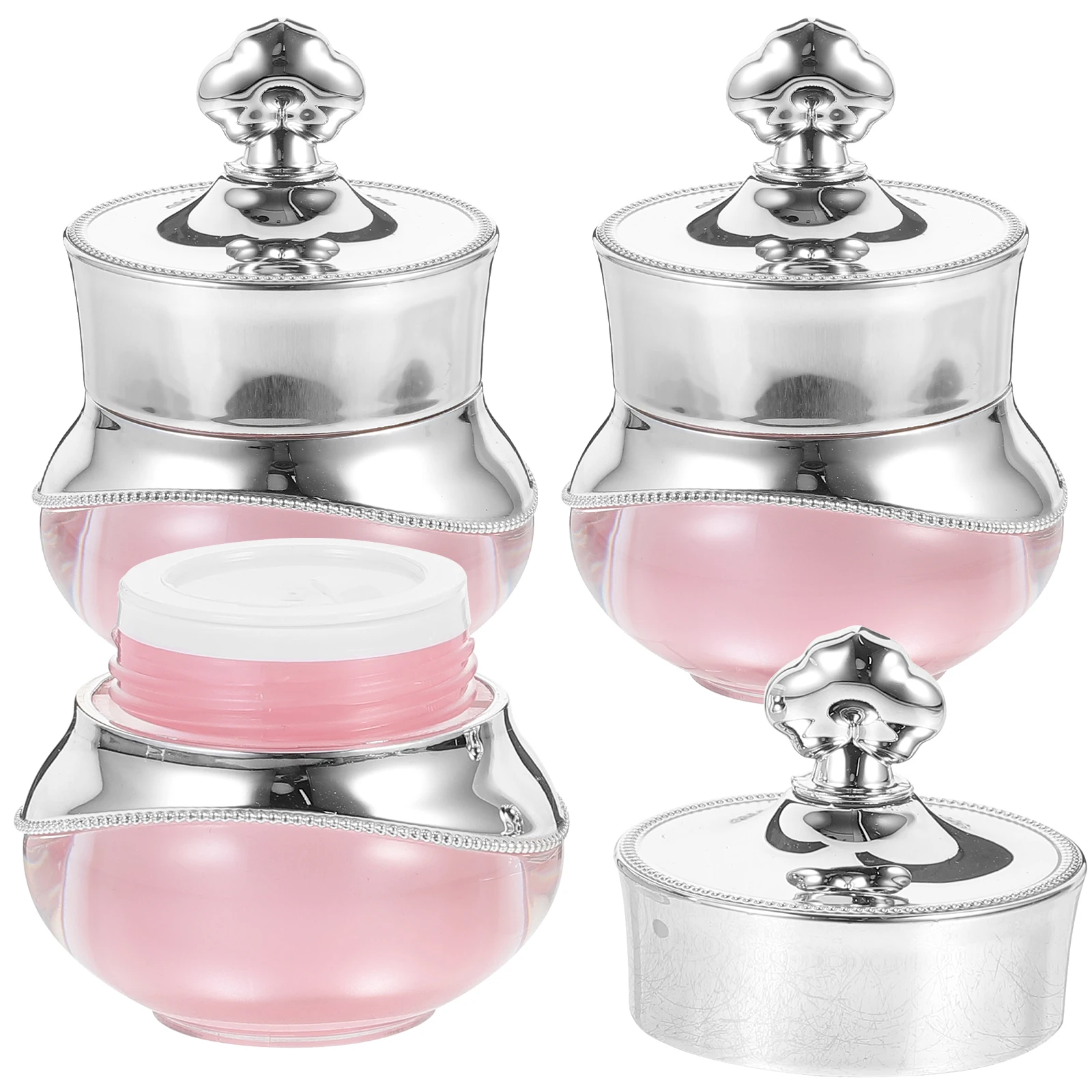 

3pcs Acrylic Jars Refillable Travel Containers 5G Small Empty Jars With Lids Wide Mouth Storage For Cream Eye Cream