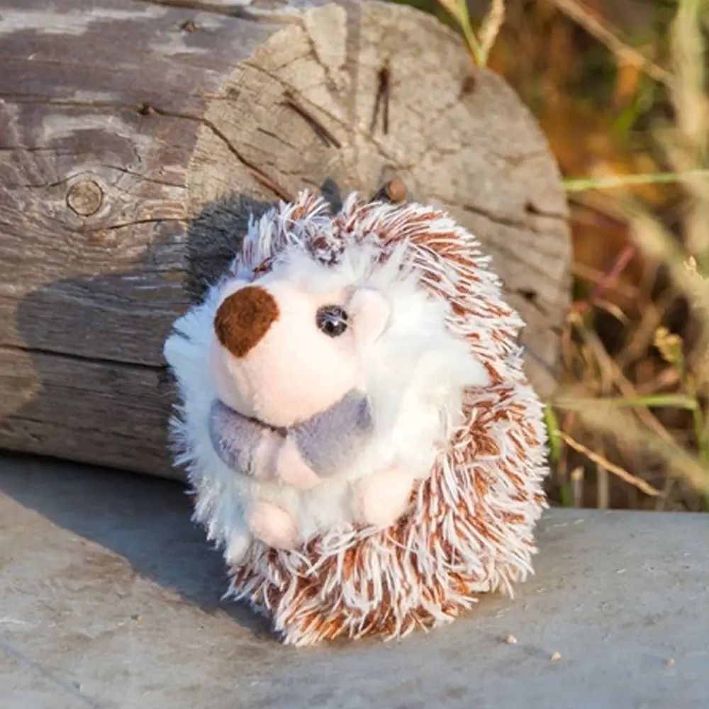 New Cute Hedgehog Pattern Hedgehog Keychain Flannel Bag Pendant Keyring Handbag Keyring Alloy Key Chain