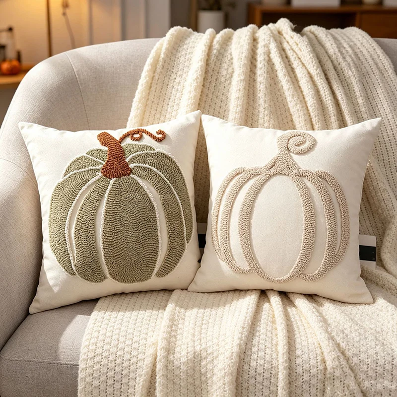 Decorative Geometric Embroidered Lumbar Throw Pillow Light Luxury for Sofa Living Room Homestay Removable Cover