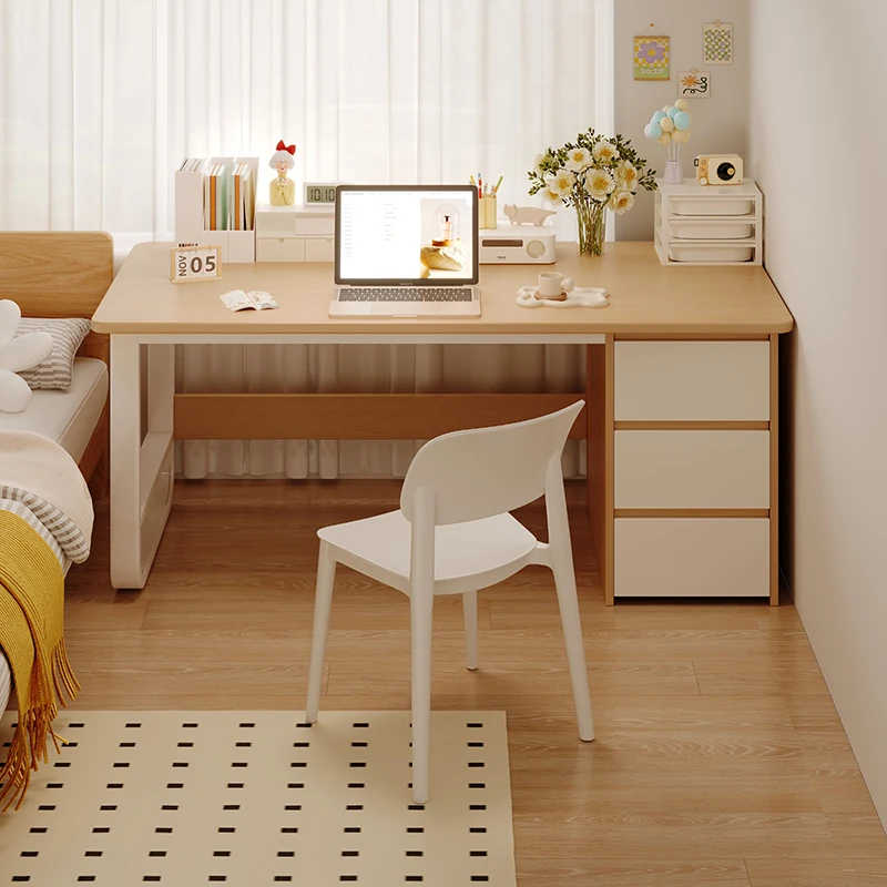 Desk Desktop Computer Desk with Drawer Writing Desk Bedroom Office  and Chair Combination Student Study