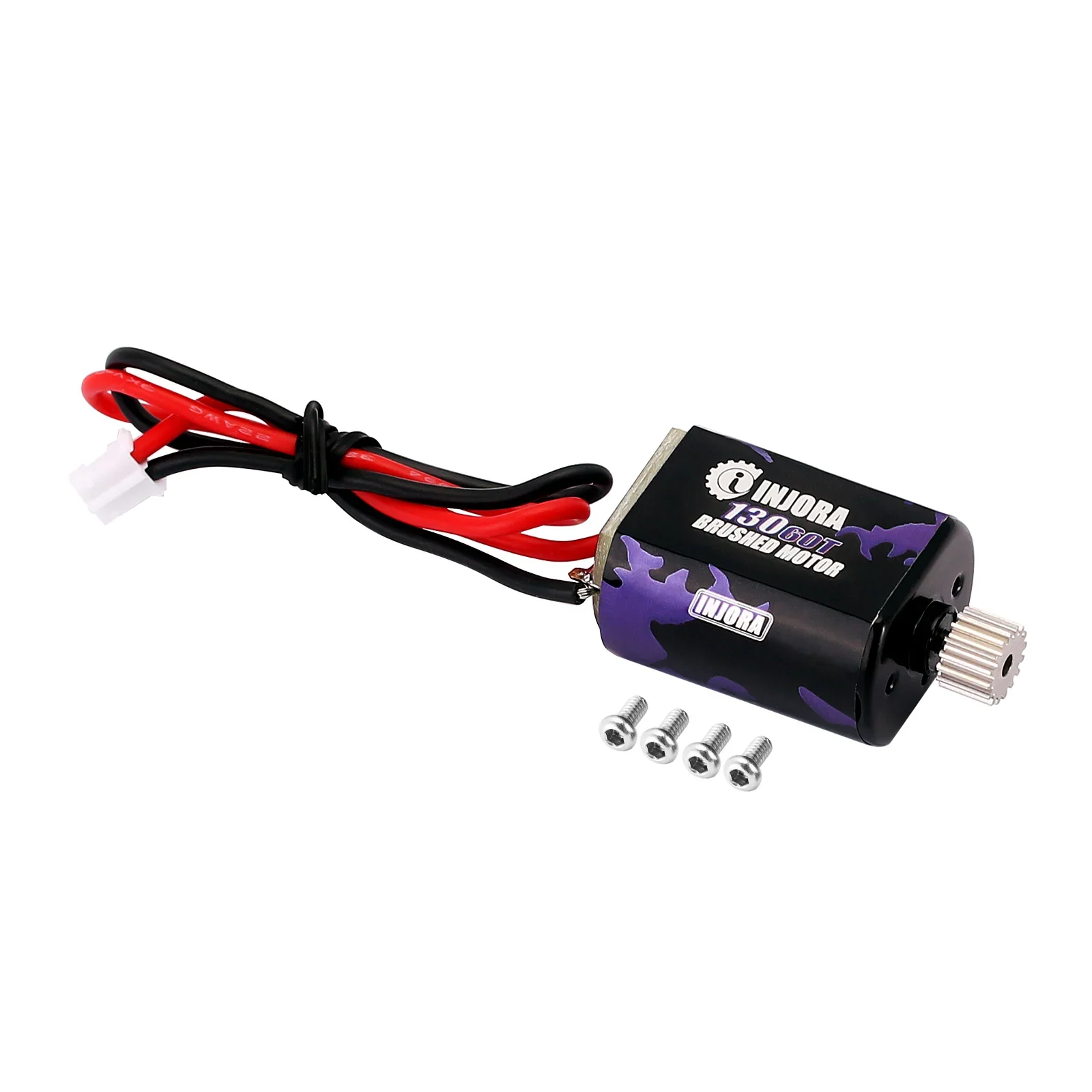 60T 80T 130 Brushed Motor with Stainless Steel Pinion for 1/24 RC Crawler FMS FCX24 Upgrade (INM12)