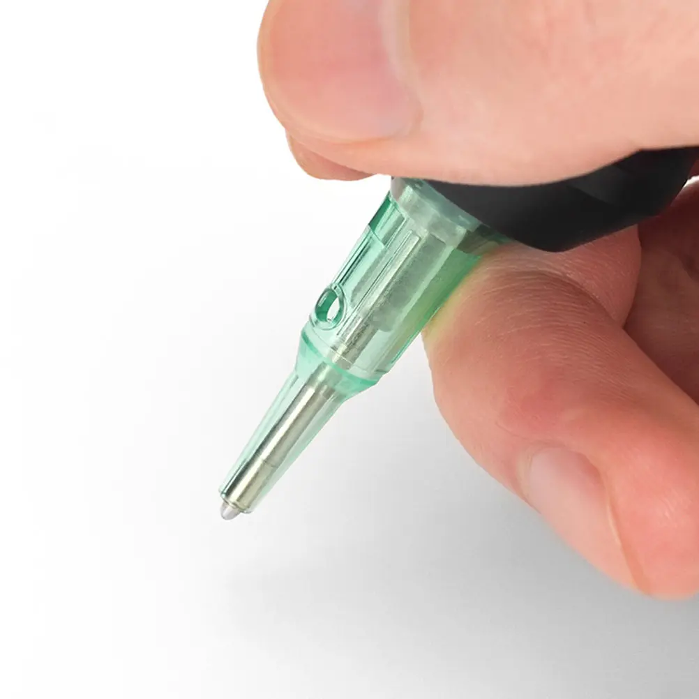 

10pcs Pen 0 5mm Red Metal Liner Tattoo Cartridge Needles Tattoo Cartridges Eyebrow Needle For Shading