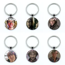Pink Bow Will Graham I Am Insane Glass Pendant Keychain Jewelry Charm Bag Souvenir Key Ring