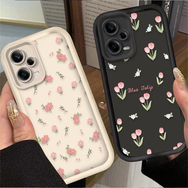 Retro Tulip Flower Phone Case for Xiaomi Redmi Note 13 14 14S 12 11 Pro Plus 5G 12S 11S 10S 10 9 Redmi 14C 13C 12C 12 4G Cover - Image 2