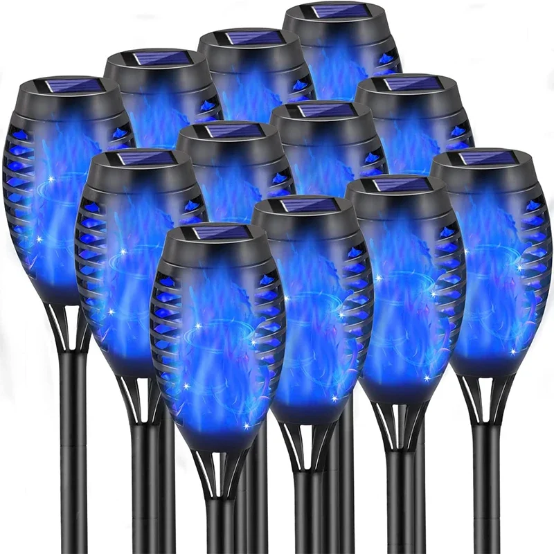 

1/2/4/6/8/10/12Pcs Solar Flame Torch Light Flickering Light Waterproof Garden Decoration Outdoor Lawn Path Yard Patio Floor Lamp