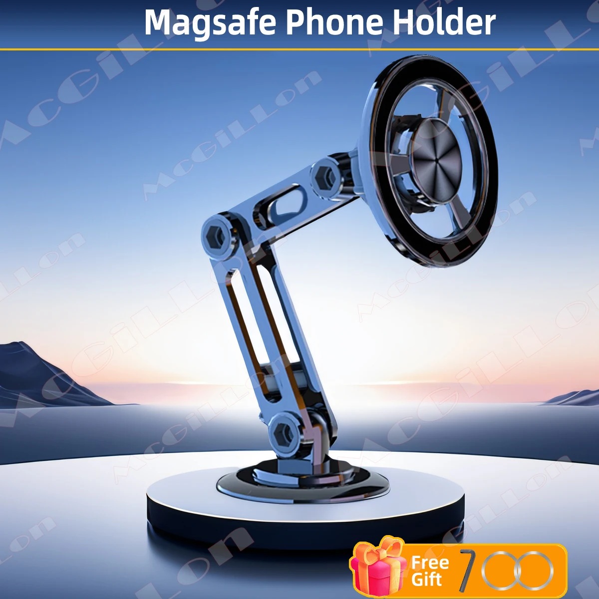 Metal Magnetic Car Phone Bracket with 360° Degree Rotating Accessory Foldable Ventilated Magnet Gps Cars Accessories for Phones