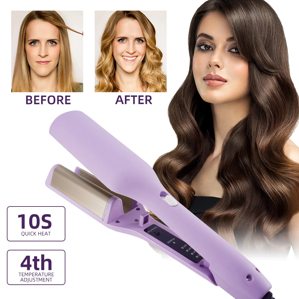 32mm Hair Wave Curling Iron Professional French Egg Roll Hair Curler Corrugated Wavy Styler Fast Heating Volumizing Styling Tool