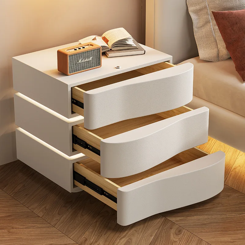 

New Intelligent Floating Bedside Cabinet, Simple Home Bedroom Bedside Cabinet, Creative Small Solid Wood Storage Cabinet